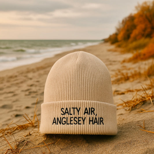 Salty Air, Anglesey Hair Beanie in Cream 🐚