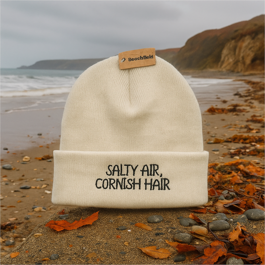 Salty Air, Cornish Hair Beanie in Cream